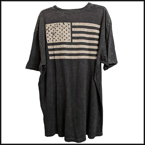 AFFLICTION Freedom Defender Don't Tread on Me Snake T-Shirt USA Flag on Back 3X - Picture 3 of 4